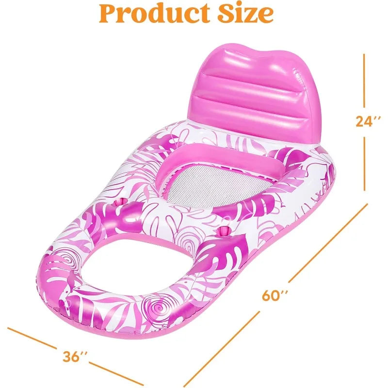 JOYFY Inflatable Adult Pool Floats Lounger Pool Float Lounge Raft Floaties Water Recliner Chair  for Summer Water Party