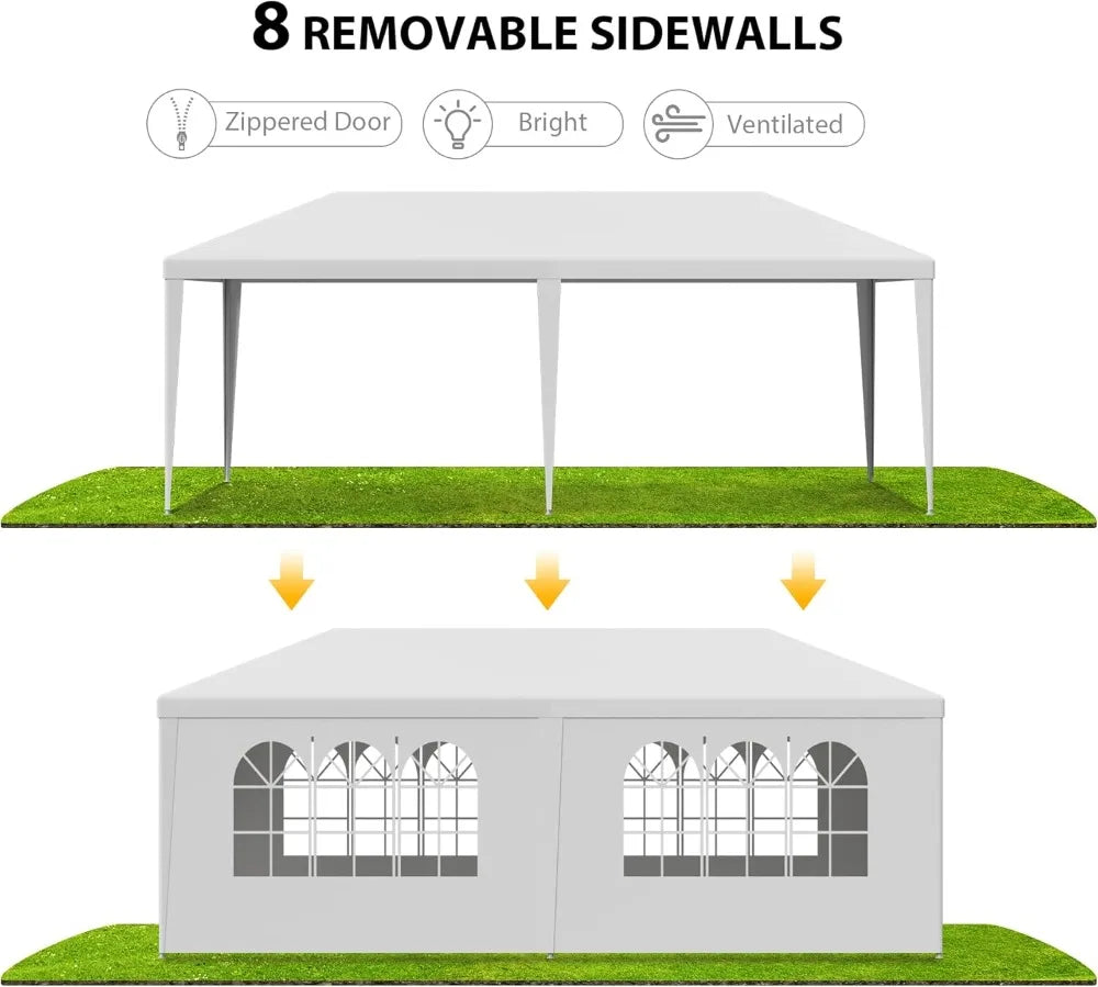 NONECN Waterproof Outdoor Gazebo Canopy Tent Removable Sidewalls
