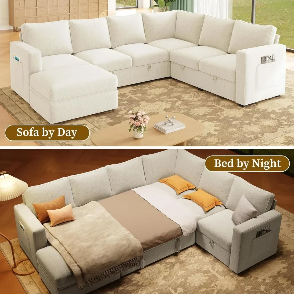 Modular U Shaped Sectional Sofa With Storage