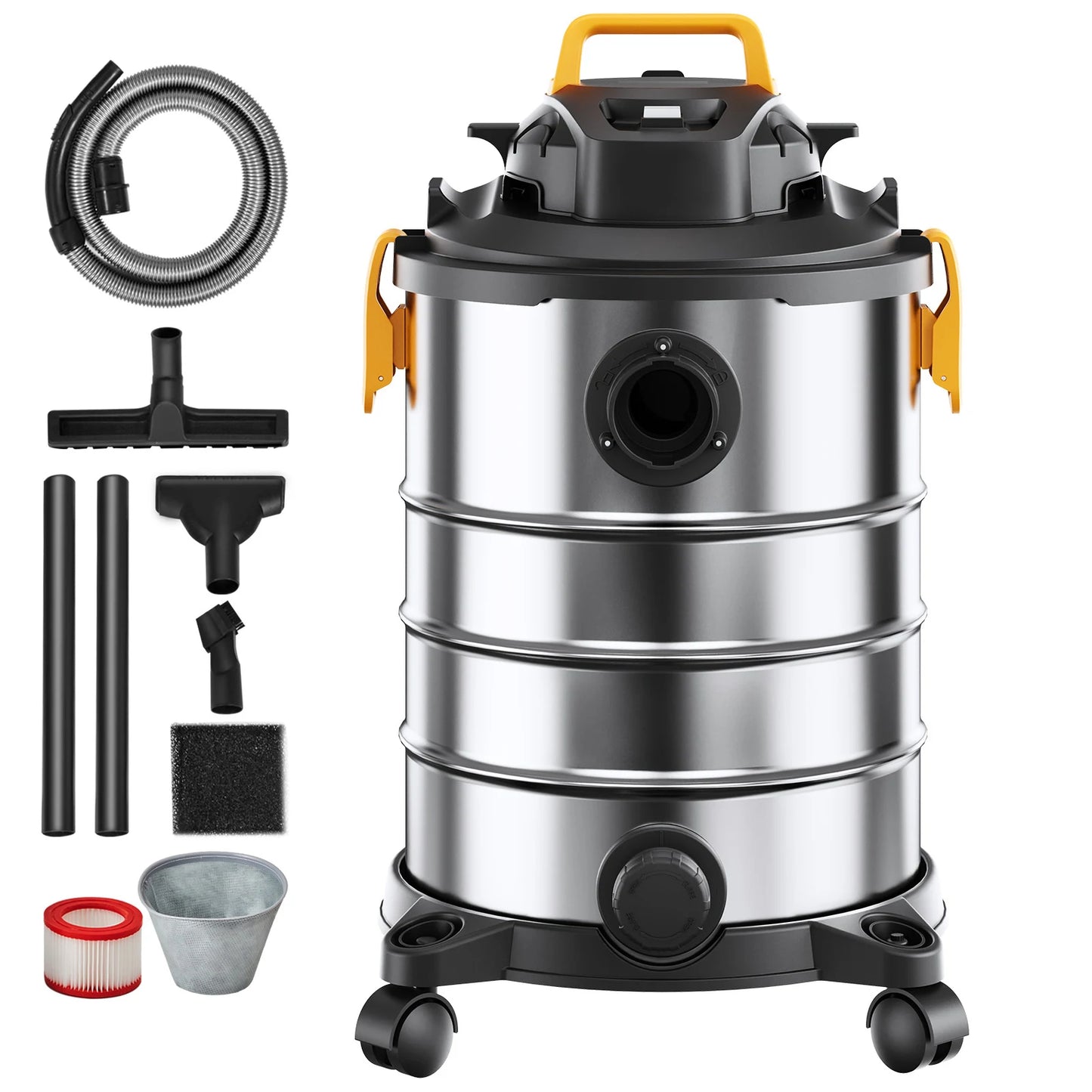 SucceBuy Wet Dry Vacuum Cleaner Stainless Steel Powerful Suction