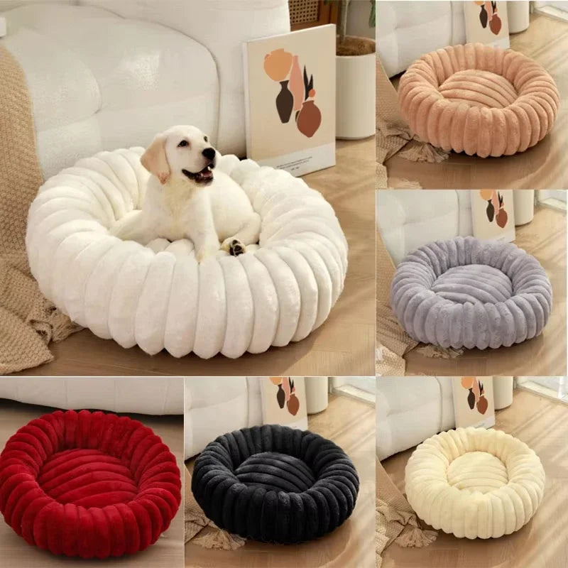 NONECN Round Pet Bed for Dogs and Cats Plush Winter