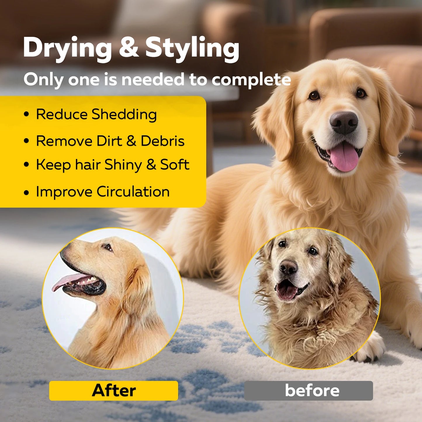 Pet Hair Dryer Dog Grooming Blower High Velocity Quiet Lightweight