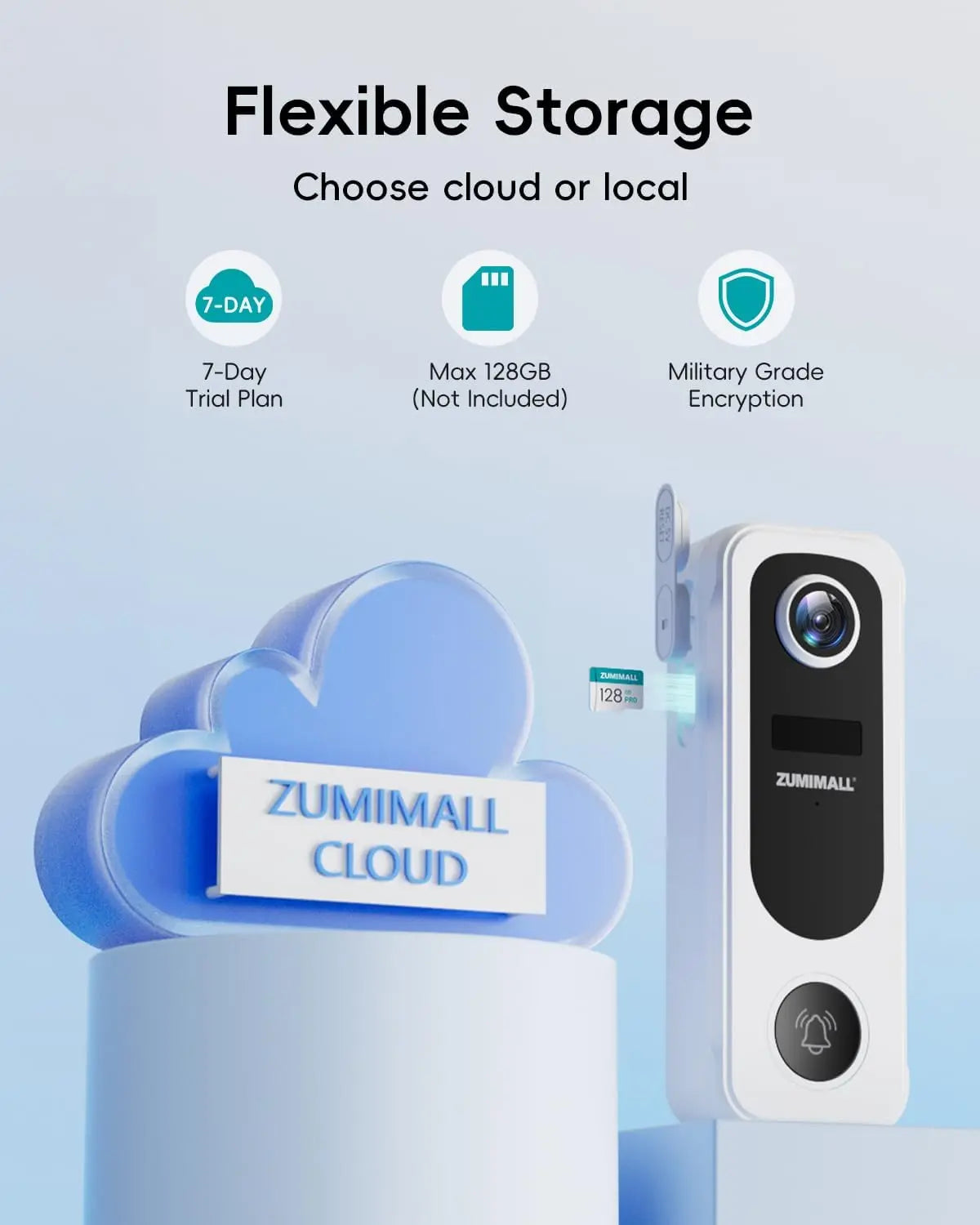 Wireless Doorbell Camera 2K AI Detection Battery Powered Alexa