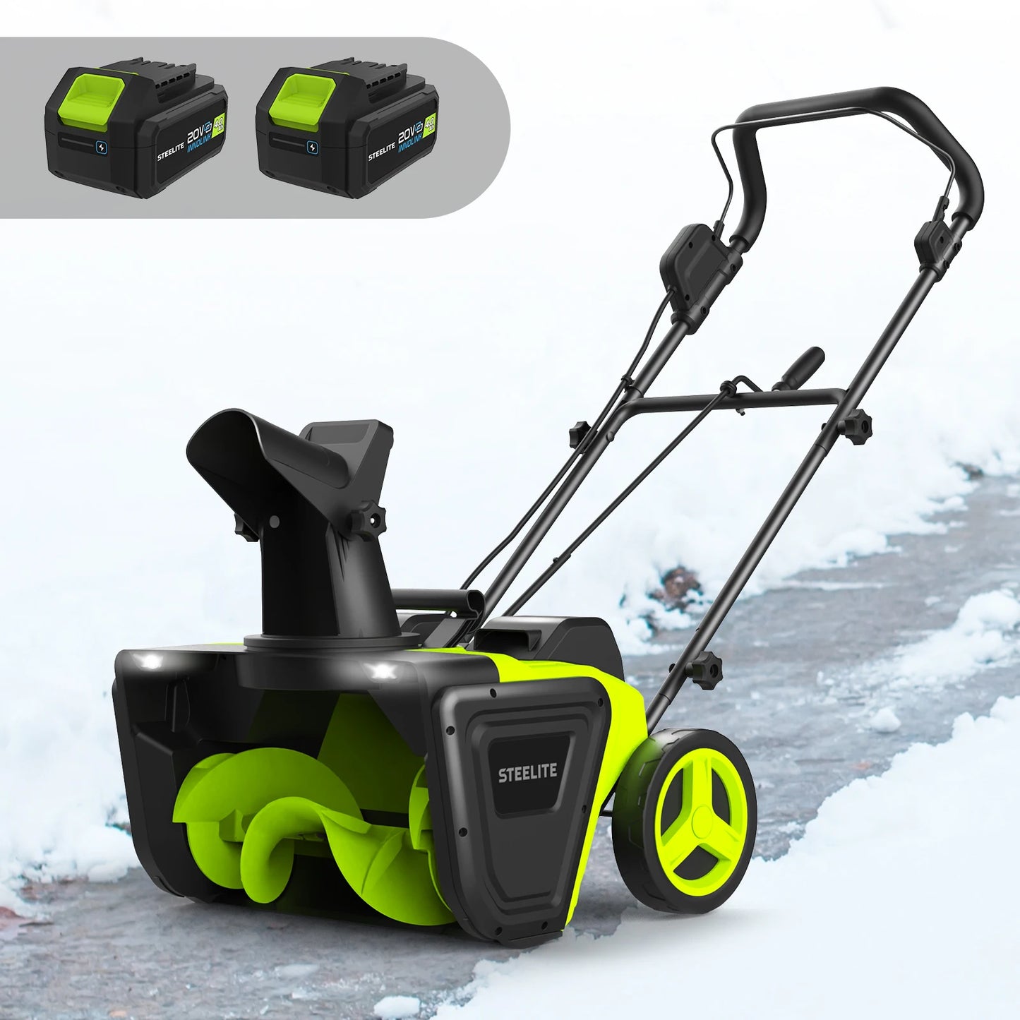 Deli 42V Cordless Snow Blower With Dual 4.0Ah Batteries Charger