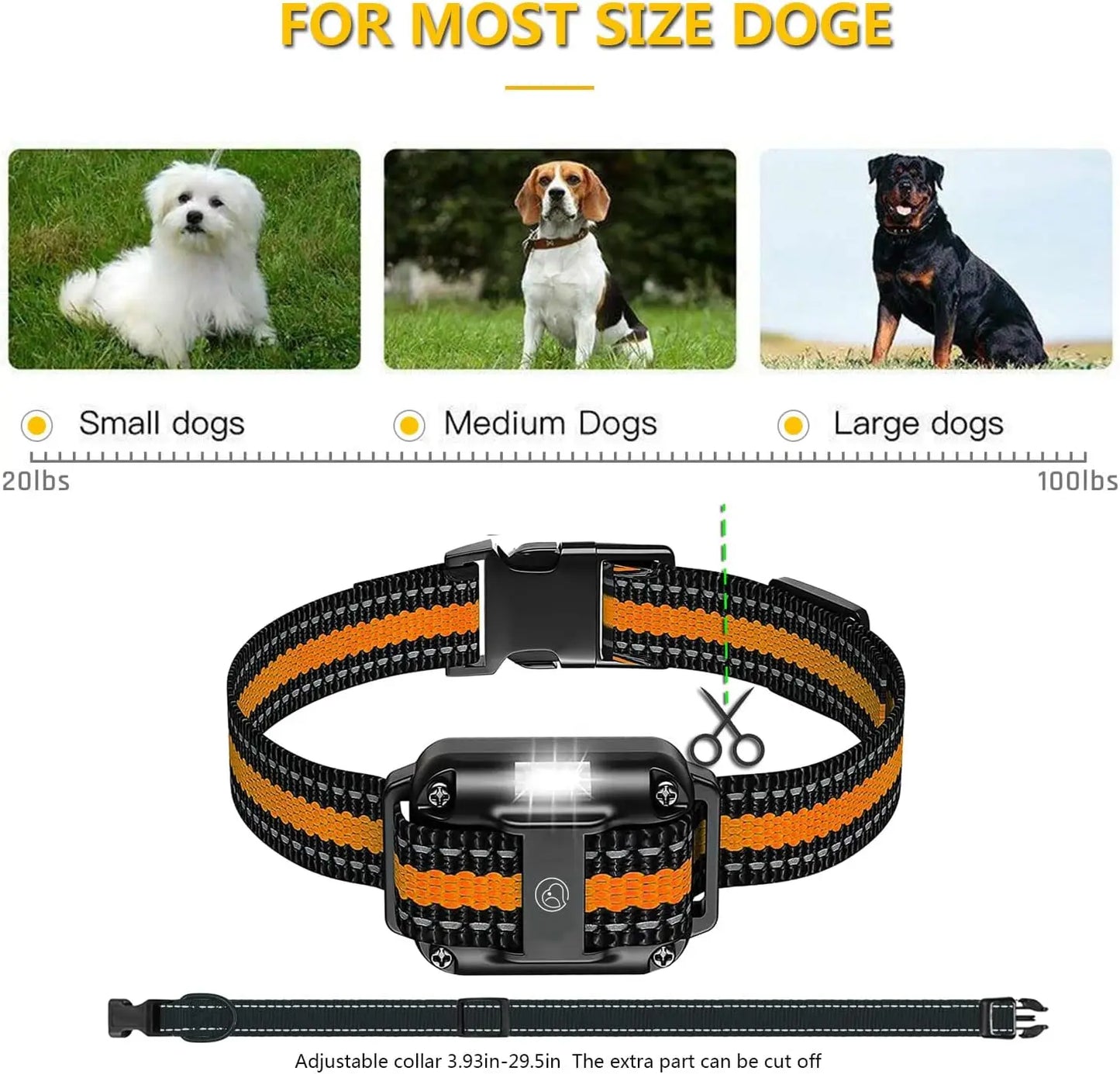 Dog Training Collar With Remote Waterproof Receiver 1640ft Range