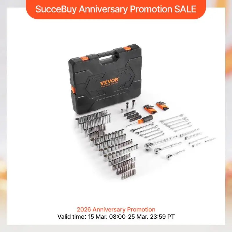 SucceBuy Mechanics Tool Set and Socket Set SAE Metric Bits
