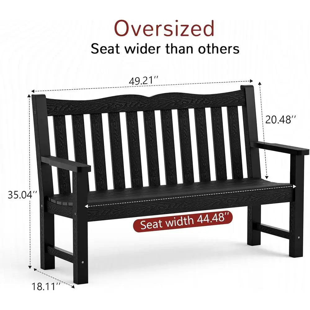 All Weather 2 Seat Patio Bench 800 Lbs Capacity Durable