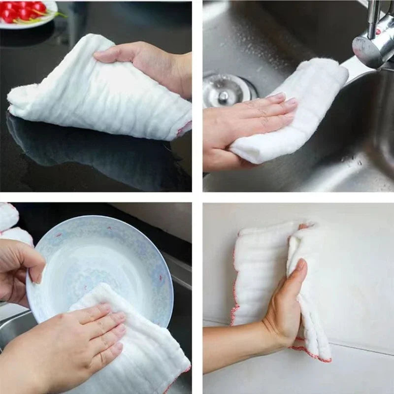 NONECN Thick Cotton Kitchen Towel Eco Friendly Reusable Cleaning Cloth