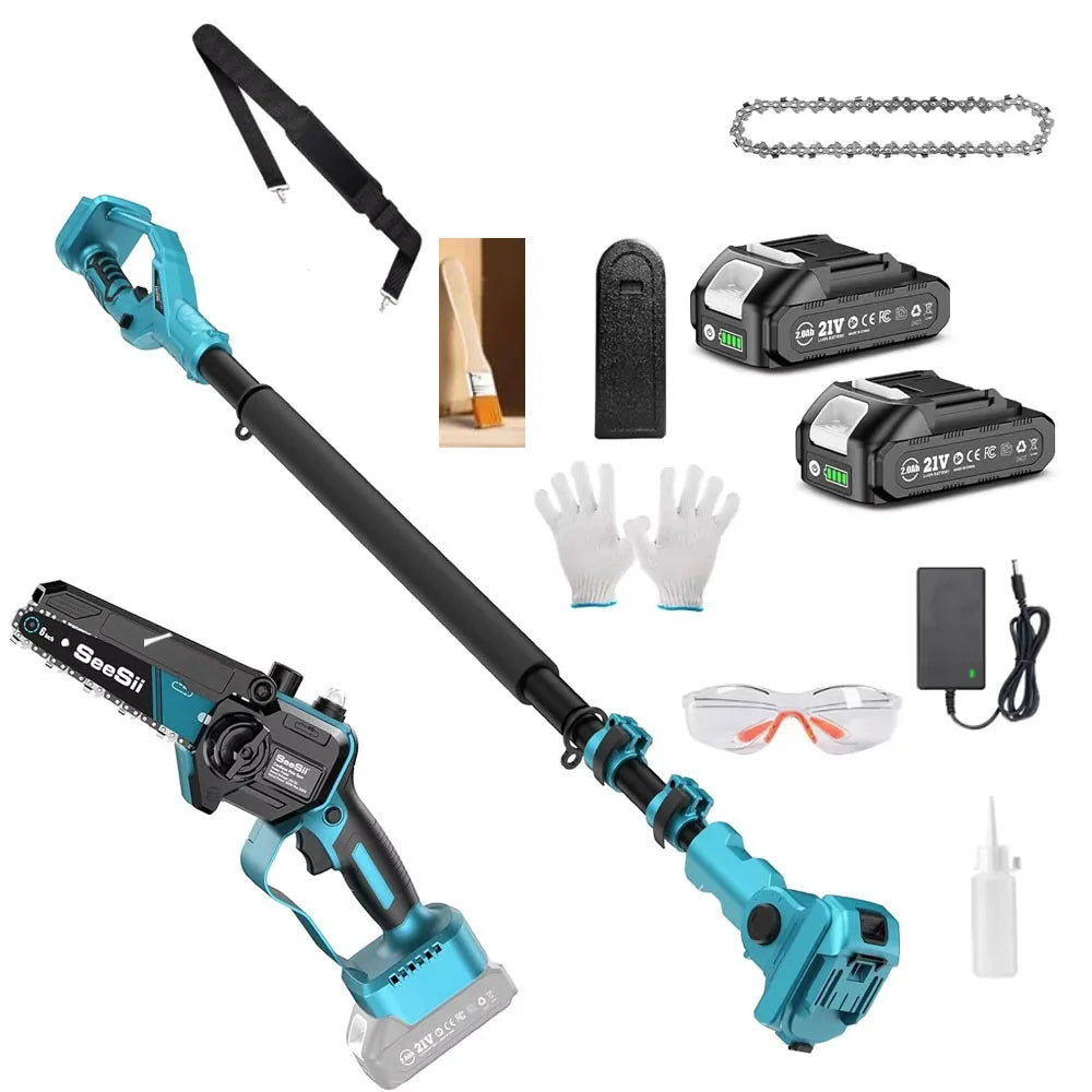 Seesii Brushless Electric Chainsaw With Telescoping Pole Pruning Tool