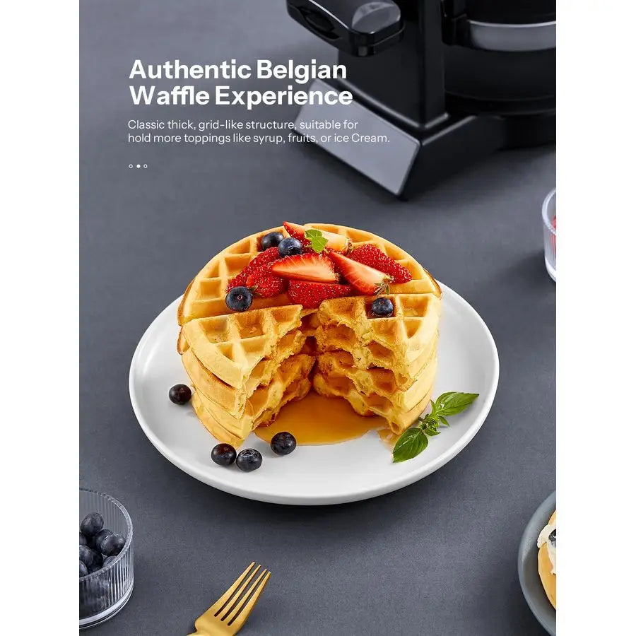 Belgian Waffle Maker Rotating With Double Flip Technology Nonstick