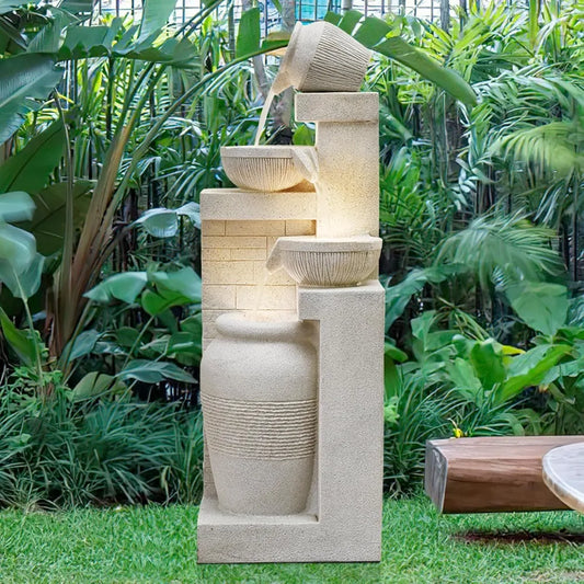 DAFIFY Outdoor 4-Tier Water Fountain With LED Lights