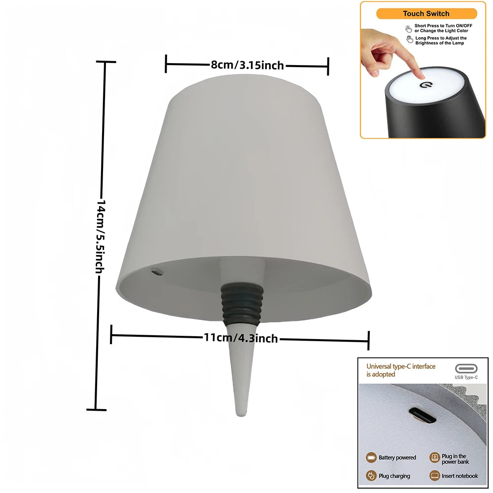 LED Wireless Wine Bottle Table Lamp With Touch Dimming