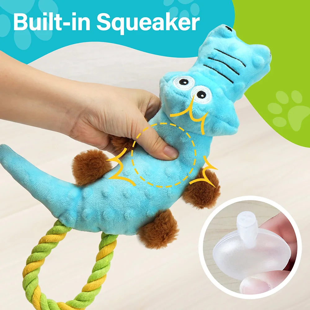 Dog Squeaky Toy 2 Pack Interactive Plush Tug of War Toys