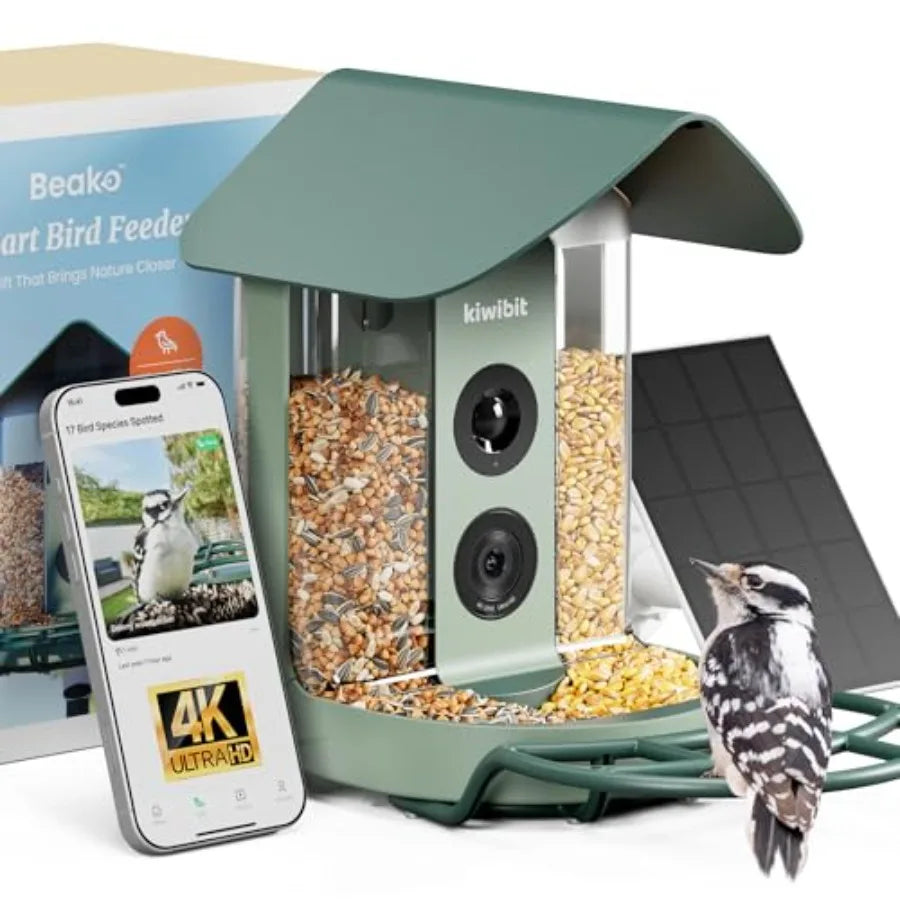 SHXI Smart Bird Feeder With 4K Camera Solar Powered Outdoor