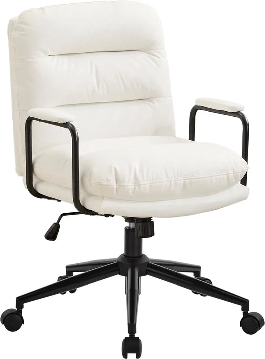 Leather Home Desk Chair Ergonomic Executive Office Chair With Wheels