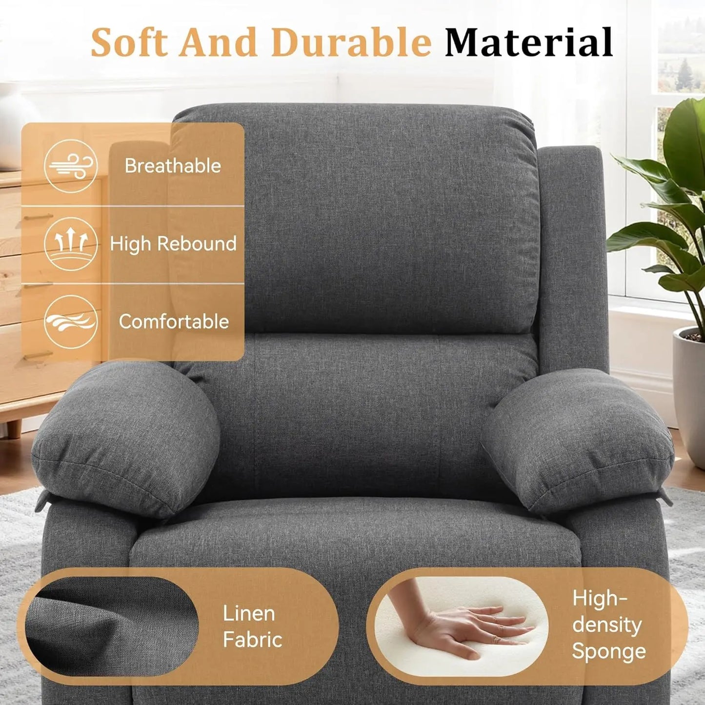 Recliner Chair 360 Swivel Rocker For Small Compact Spaces