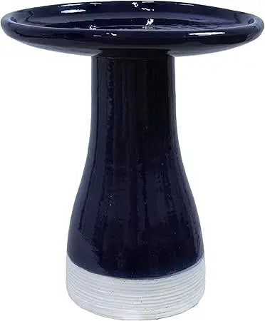 Sunnydaze Ceramic Bird Bath Outdoor Hand Painted