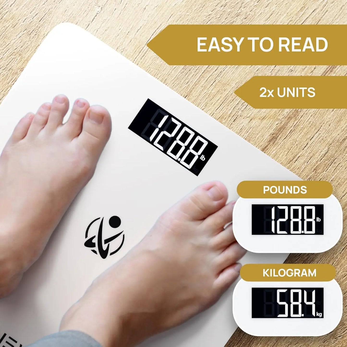 Digital Bathroom Scale With 400 Lb Capacity Batteries Included