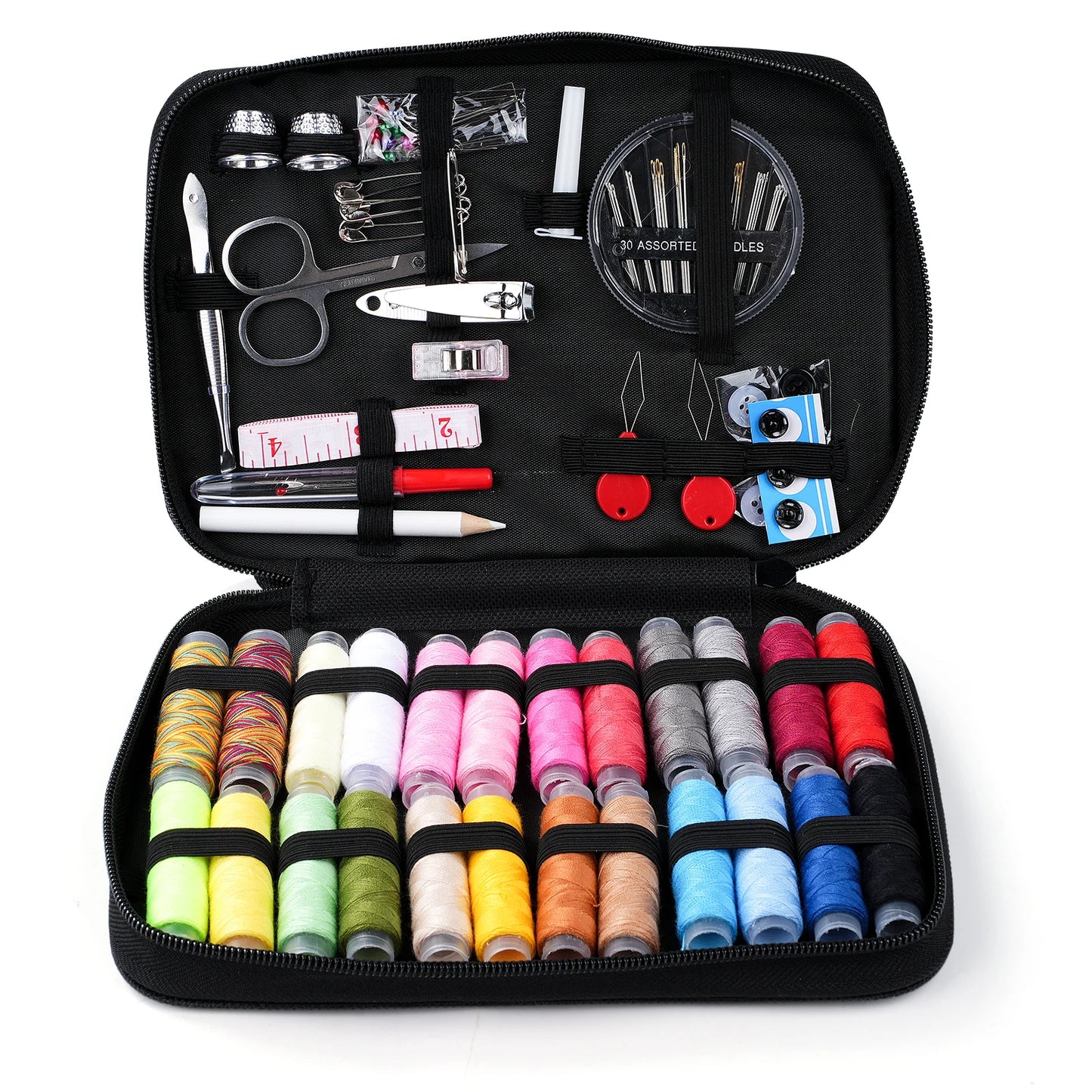 97-Piece Household Sewing Kit With Needles Thread Scissors And Travel Tools