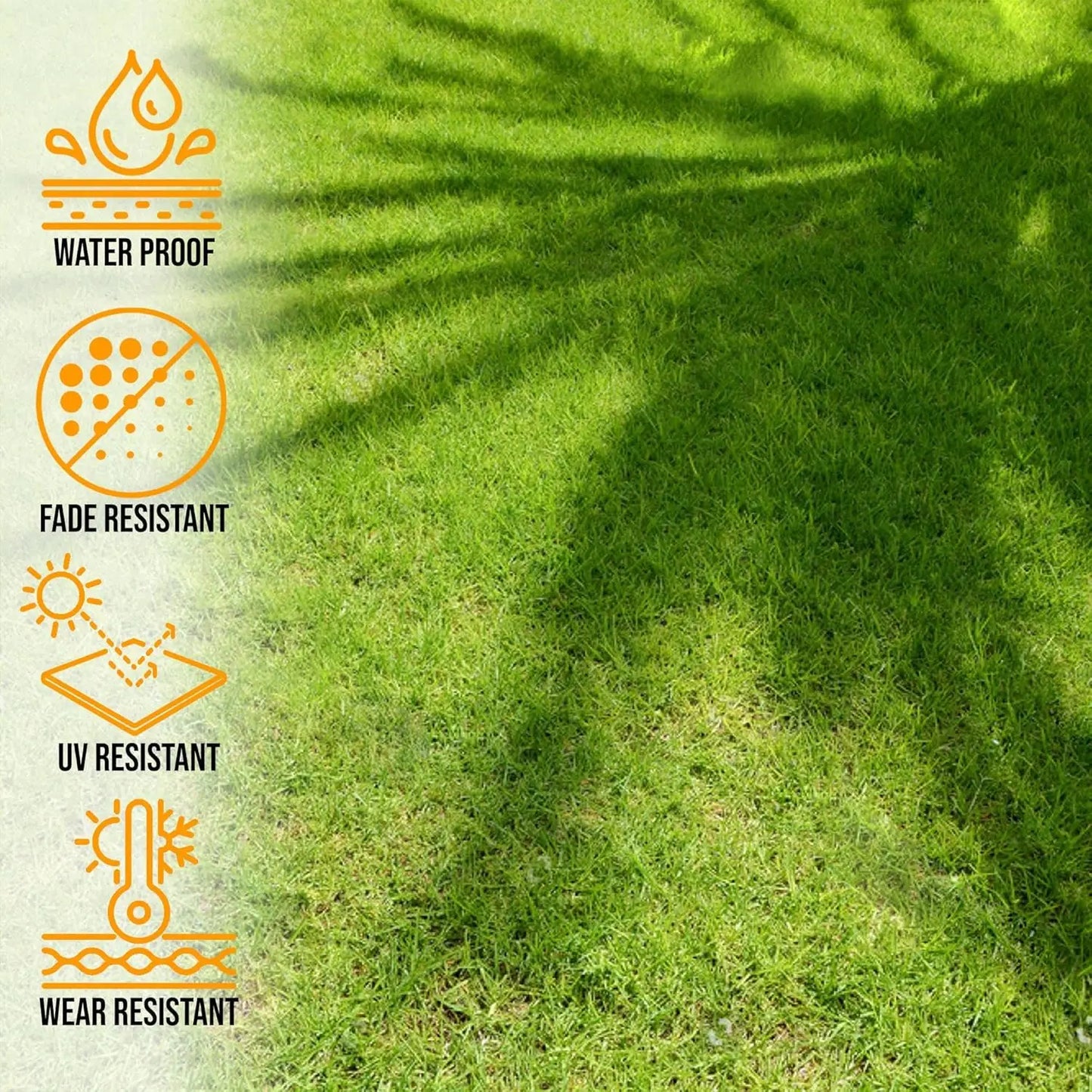 Lifelike Artificial Grass Rug Indoor Outdoor With Drainage Holes