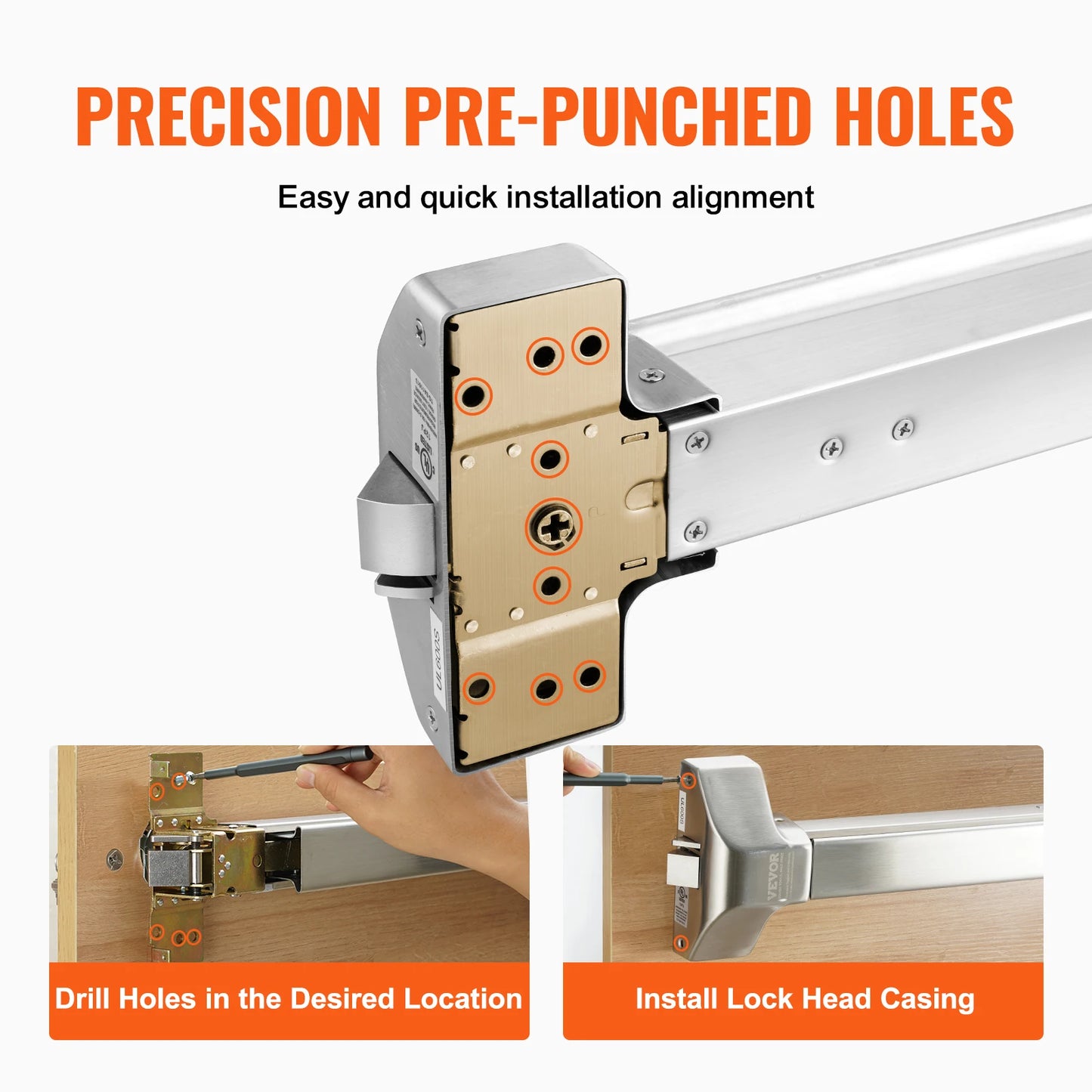 SucceBuy Push Bar Door Lock Panic Exit Device Stainless Steel