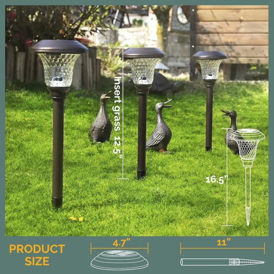 Solar Pathway Lights Pack Waterproof Outdoor Garden Lights Warm White