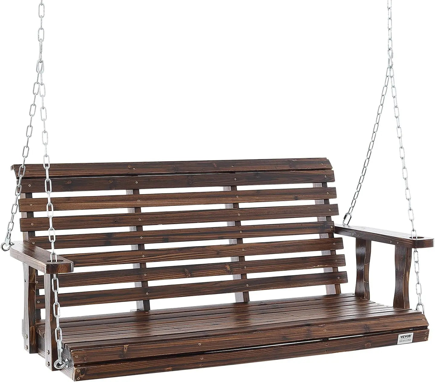Outdoor Wooden Porch Swing Heavy Duty Hanging Bench Chair