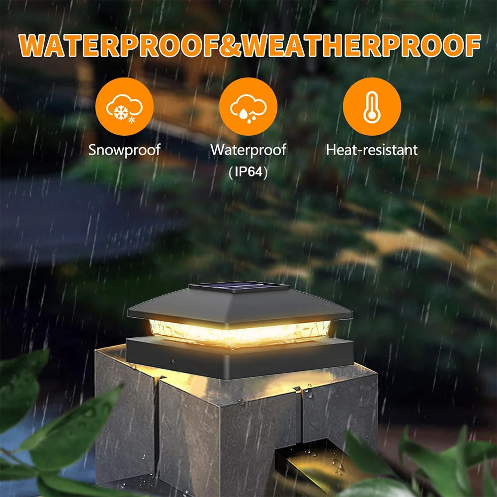 Six Pack Solar Post Cap Lights Warm White Outdoor Posts