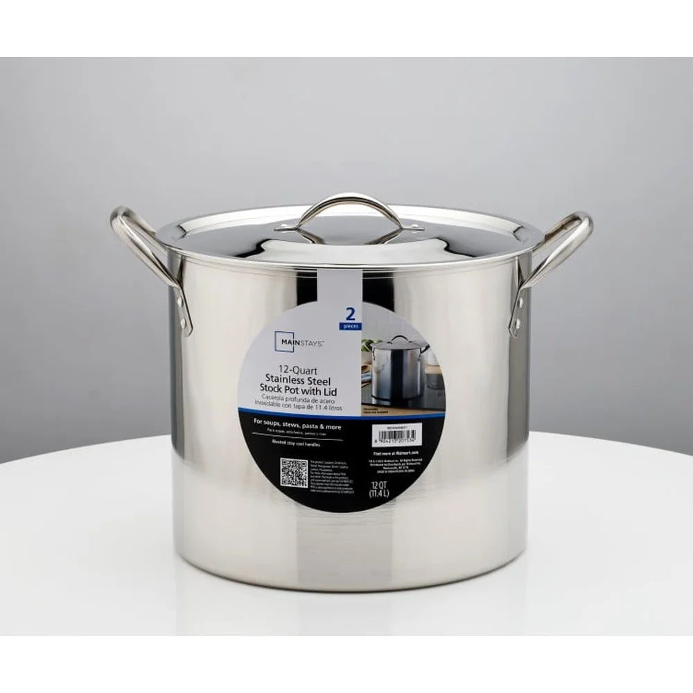 Stainless Steel Stock Pot With Stay Cool Handles Heavy Duty