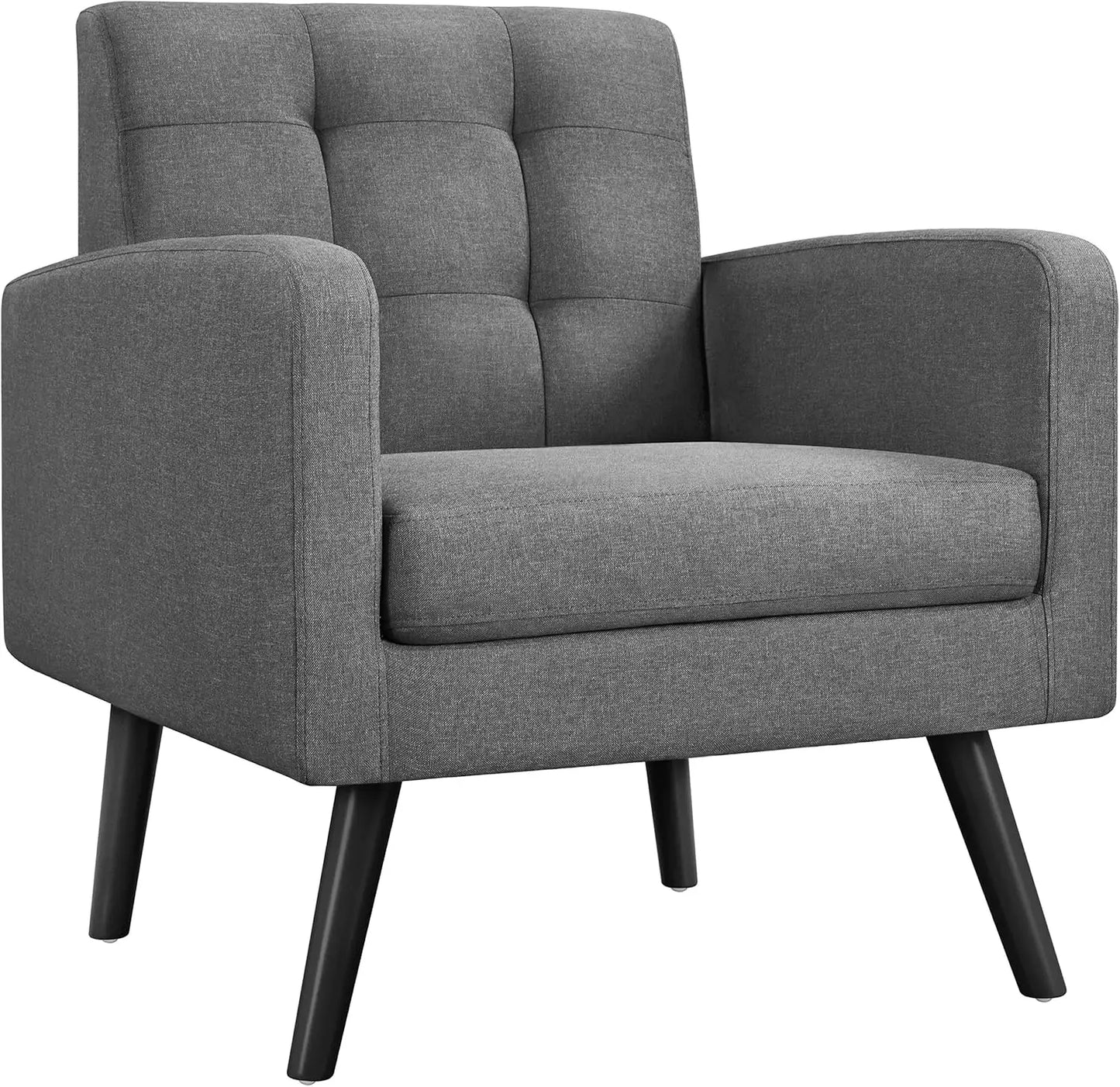 Mid-Century Modern Upholstered Living Room Accent Chair Button Tufted Back