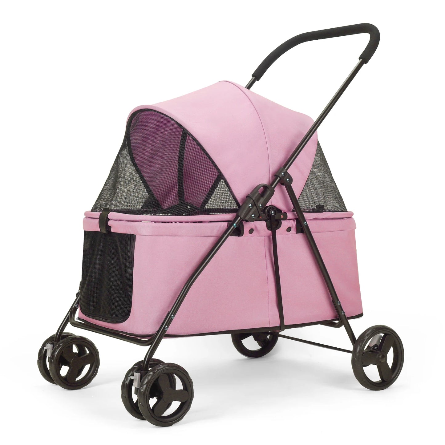 Wedyvko 80 Lbs Pet Stroller Four Wheel Brakes Rotating Front Wheel