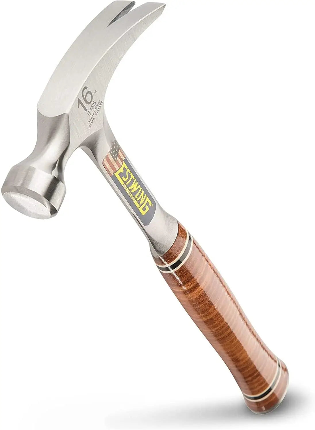 NONEDIY Straight Rip Claw Hammer With Leather Grip