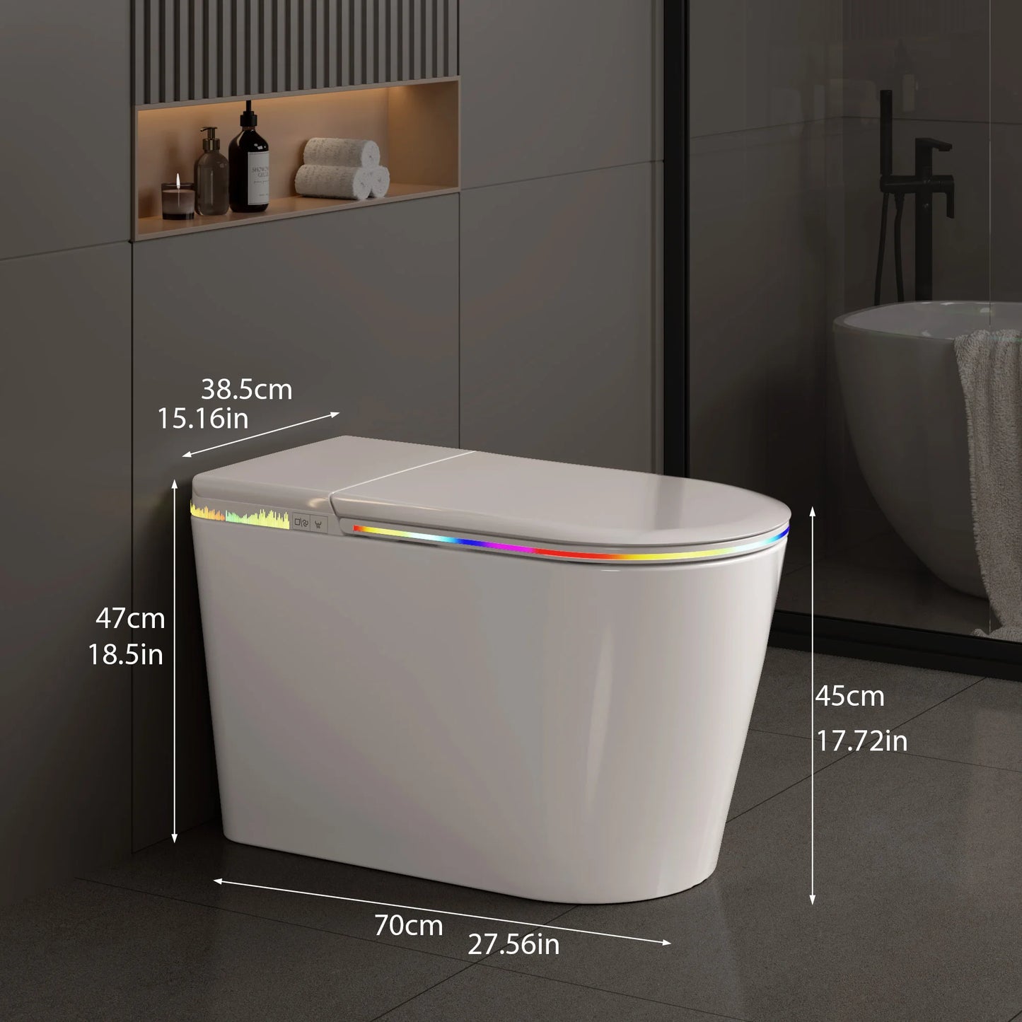 Smart Bidet Toilet Seat With Heated Self-Cleaning Nozzle Remote