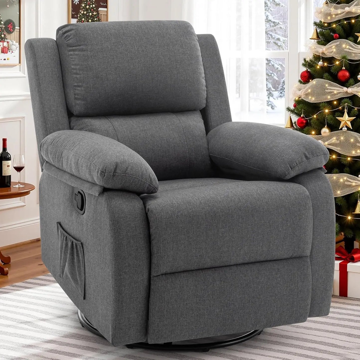Recliner Chair 360 Swivel Rocker For Small Compact Spaces