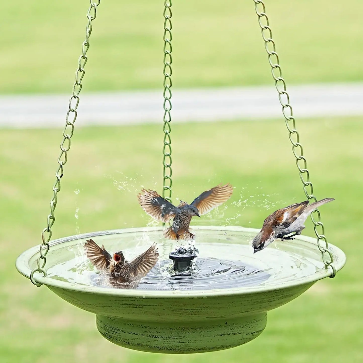 Solar Hanging Bird Bath Fountain For Outdoor Gardens