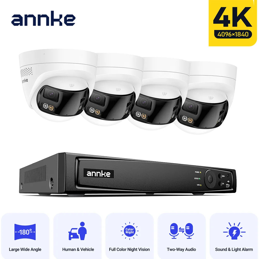 ANNKE 8MP 4K Dual Lens Security Camera Kit With AI Human Detection