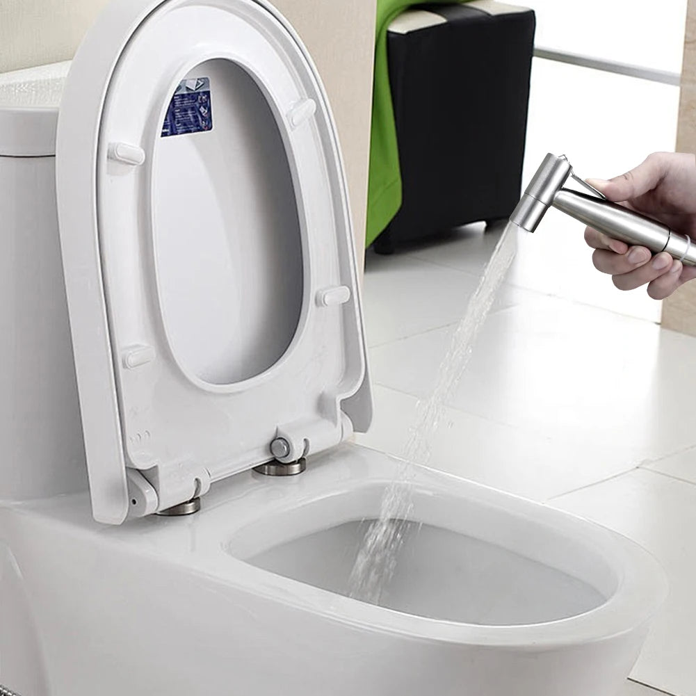 Hand Shower Holder Wear Resist Self Cleaning Bidet Sprayer Set with 2 Way Diverter & Hose for Personal Hygiene and Pet Bathing