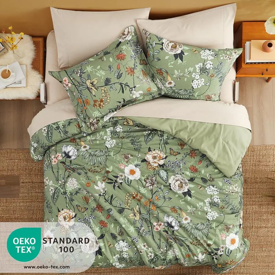 Floral Comforter Set 7 Pieces With Sheets And Pillow