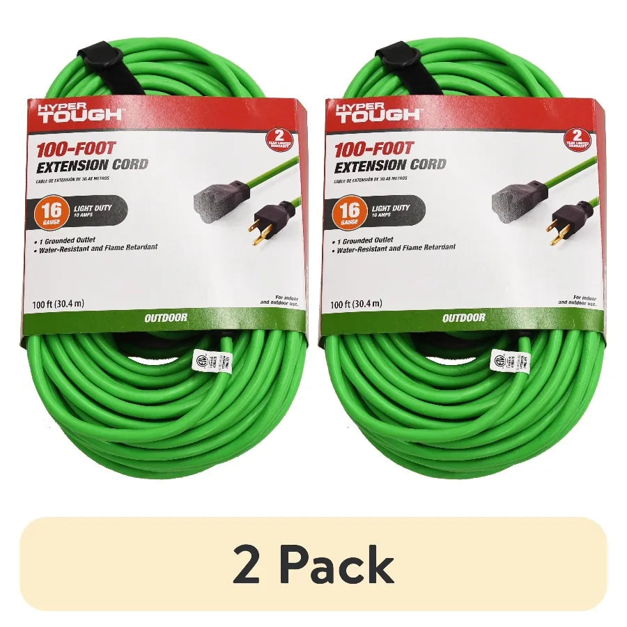 Outdoor Extension Cord 16AWG Light Duty 3 Prong Indoor Outdoor
