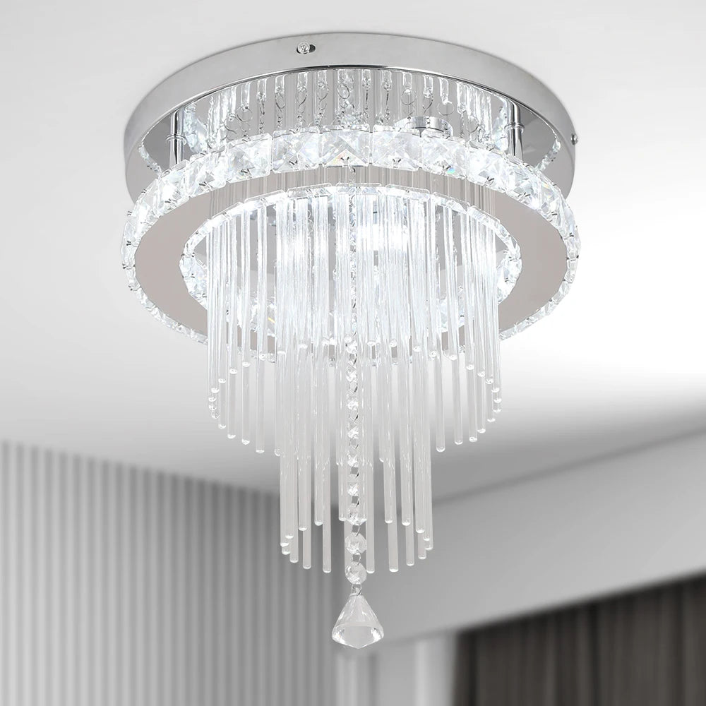 DECKRICO Drop Crystal Pendant Light Chandelier