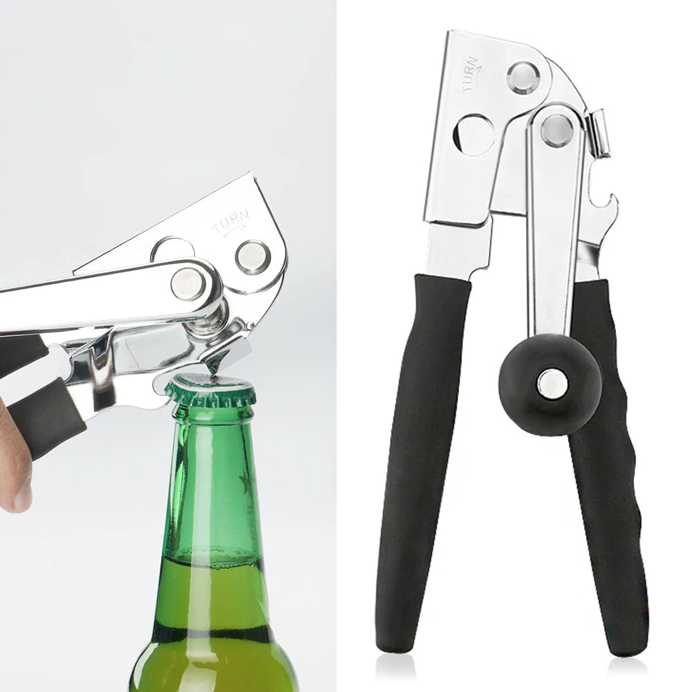 Stainless Steel Can Opener With Soft Ergonomic Handle
