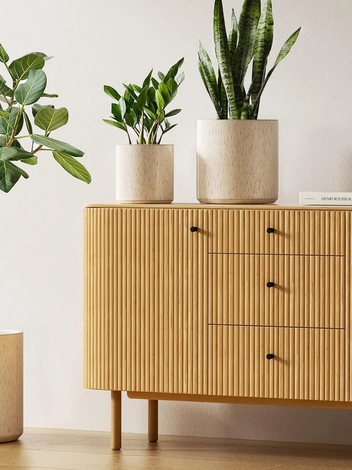 Ceramic Plant Pots Set Of 3 Mid-Century Modern Indoor Planters