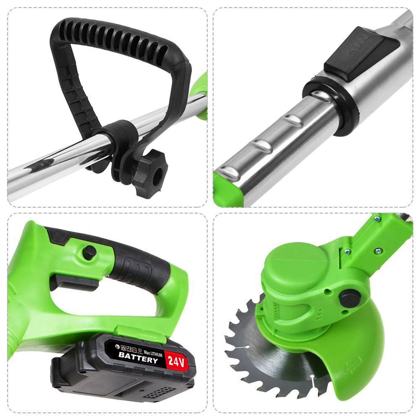 Electric Cordless 2-In-1 Weed Trimmer For Lawn And Garden