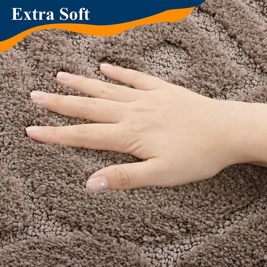 Five-Piece Bathroom Rug Set Ultra Soft Non Slip Toilet Cover