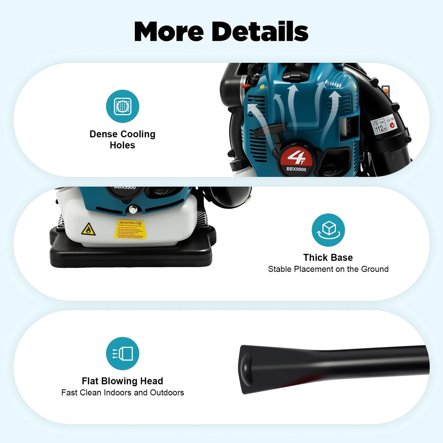 Bymaocar Portable 4-Stroke Backpack Leaf Blower Adjustable Speed Gas Powered