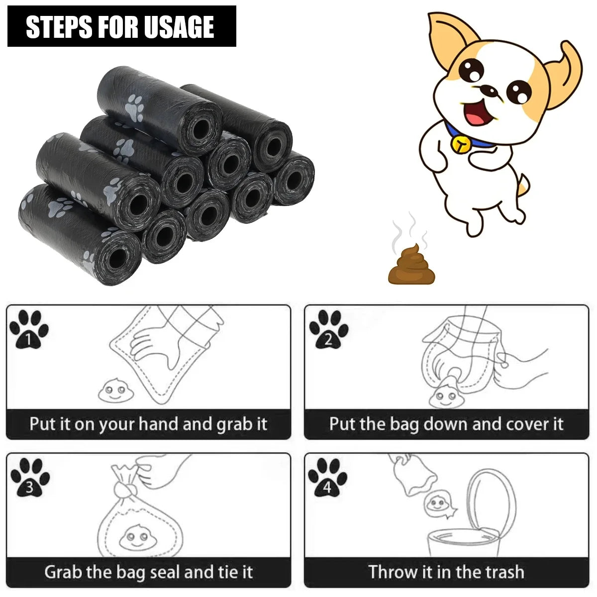 NONEDog Biodegradable Pet Poop Bags Dispenser Outdoor