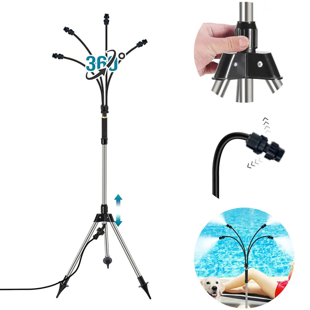 Shunmaii Patio Standing Misters Adjustable Height Portable Misting System