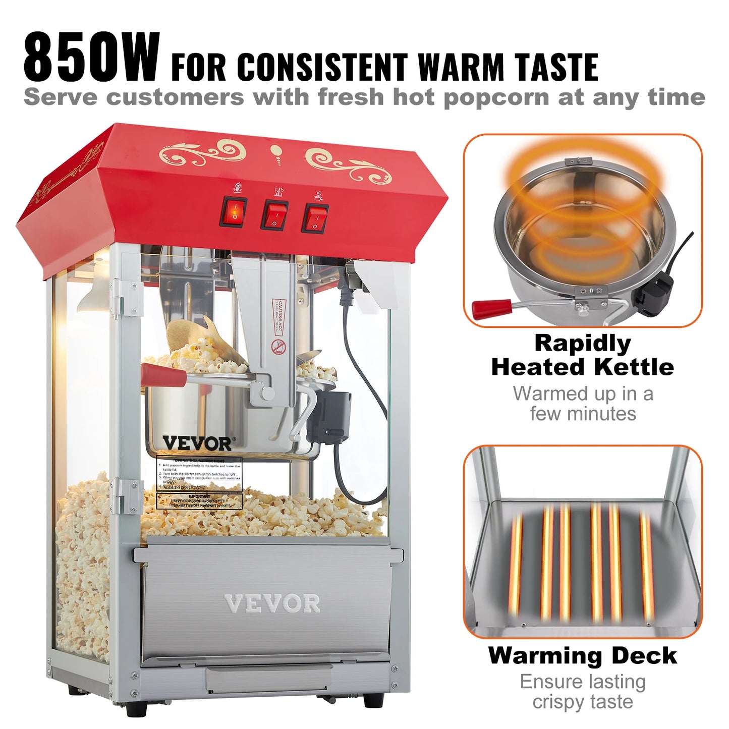 SucceBuy Countertop Popcorn Maker Commercial Electric Popper