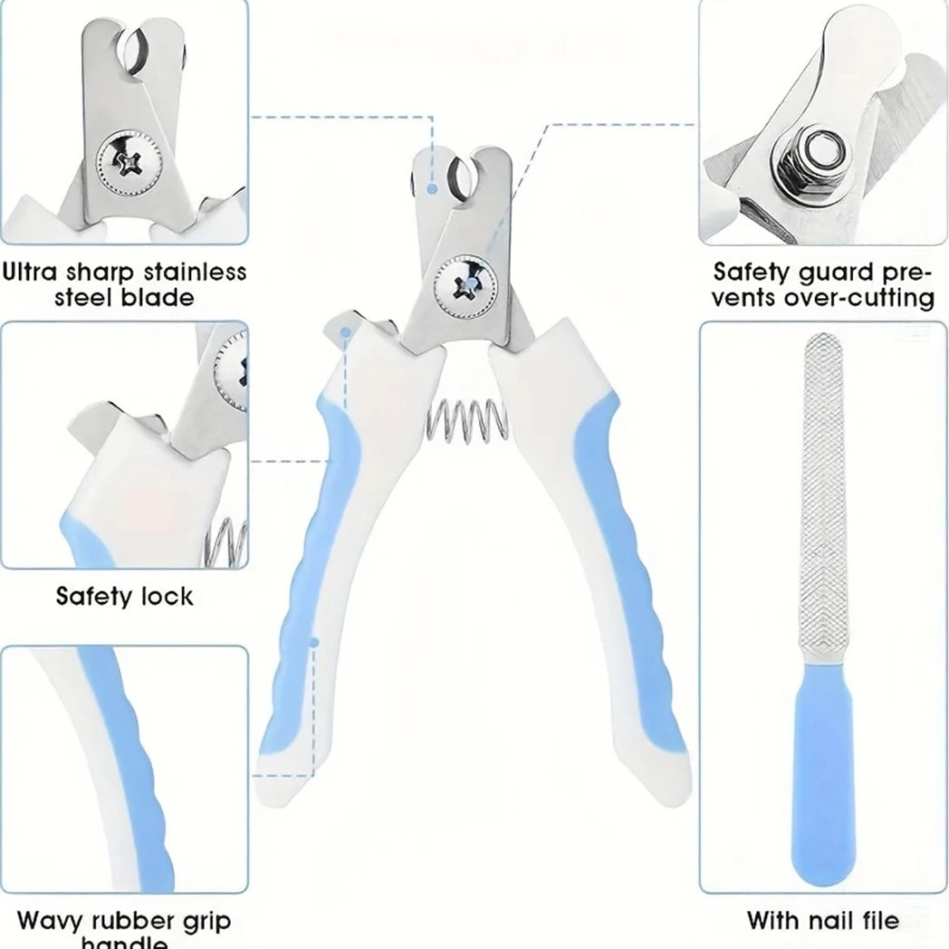 Dog Grooming Set With Hair Removal Comb Flea Comb Nail Clippers Shampoo Brush