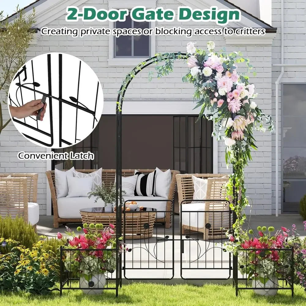 Metal Garden Arbor With Planter Wedding Archway For Outdoor Decor